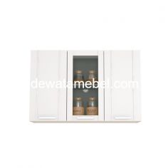 Hanging Kitchen Cabinet 3 Pintu - ACTIV Madrid KSA 312 / White Glossy - Grey Linen